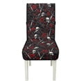 thumbnail image 7 of TSOVTHRID Skull Sword Rose Print Quilted Dining Room Chair Covers Comfy Adjustable Chair Seat Covers Stretchy Stain Resistant Chair Seat Cushion Protector Slipcovers, Set of 1, 7 of 7