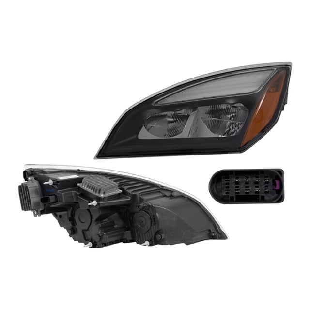 Faro DEPO 2019 A 2021 Freightliner Izquierdo Fondo Negro Con Módulo Leds