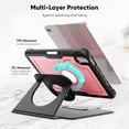 thumbnail image 4 of FJLBDE Case for iPad Mini 7 A17 Pro 2024/Mini 6 2021 8.3 Inch 7th/6th Gen, 360 Rotating Stand iPad Protective Case Cover with Auto Wake/Sleep, Pink, 4 of 7