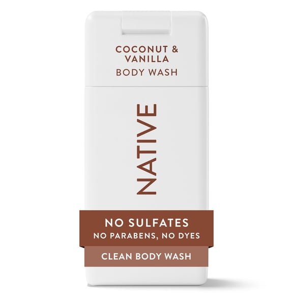 Native Body Wash, Sulfate Free, Coconut & Vanilla, for Women and Men, Travel Size 3 fl oz