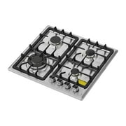 KFFKFF 24-Inch Gas Cooktop with 4 Burners, 27000BTU Stainless Steel Built-in Stove, Dual Fuel LPG/NG Convertible with Safety Features for Kitchens, Apartments, and RVs