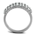 thumbnail image 3 of High polished (no plating) Stainless Steel Ring with AAA Grade CZ in Clear for Women Clear Stone Color Style TK2866 Size 5, 3 of 4