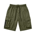 thumbnail image 4 of LiuXxxx Casual Cargo Shorts with Multiple Pockets for Athletic Hiking Training Outdoor Sports Lightweight Breathable Elastic Waist Summer Green M, 4 of 5