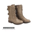 thumbnail image 2 of DREAM PAIRS Women's Faux Fur Lined Mid Calf Riding Combat Boots, 2 of 5