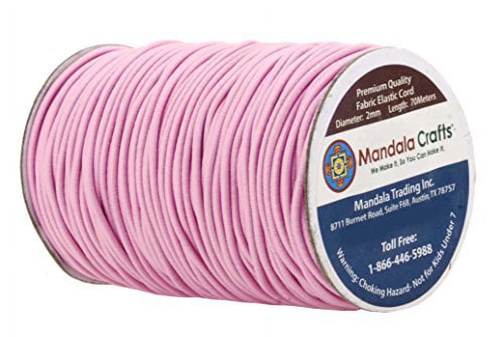 Mandala Crafts Elastic Cord Stretchy String for Bracelets, Necklaces, Jewelry Making, Beading, Masks (Tan, 2mm 76 Yards)