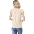thumbnail image 3 of Camiseta Manga Tulipán Cuello En V Básico Para Mujer Beige L, 3 of 4