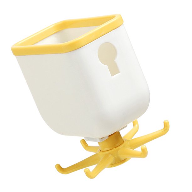 Ounissouiy Gancho de cocina giratorio montado en la pared soporte para cuchara estante de almacenamiento de baño de plástico estante de Almacenamiento y organización del hogar blanco amarillo