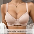 thumbnail image 6 of Gymayou Women Underwire Adjustment Bra With Delicate Lace Trim Smooth Molded Cup Push Up Bra Side Support Gather Full Coverage Bra Beige 70B, 6 of 8