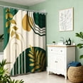thumbnail image 3 of Inadays Shower Curtain Liner Mid Century Modern Navy Blue Boho Leaves Shower Heavy Duty Curtains Bathroom Decor Sets Waterproof with Hooks, 72x72in, 3 of 9