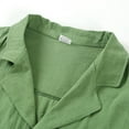 thumbnail image 4 of SWSMCLT Men's Linen Short Sleeve Top Summer Lightweight Loose Fit Casual Beach Shirt Soft All Cotton Button Up Shirt Army Green X-Small, 4 of 4