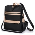 thumbnail image 2 of GPOECD Ladies Fashion Colored Nylon Fabric Use Backpack with Double Zippers Large Capacity Shoulder Bag Backpack for Women Black,One Size, 2 of 7