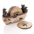thumbnail image 2 of Bear Coasters Set of 6 Full Size Rustic Coasters in Handmade Canoe with Adorable Black Bear Figurines | Black Bear Log Cabin Decorations, Rustic Lodge Decor for The Home, 2 of 8