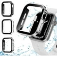 thumbnail image 1 of LAICAIW [3Pack] Hard PC Case Compatible with Apple Watch 40mm Seires SE 6 5 4 with Tempered Glass Screen Protector, Ultra-Thin Waterproof Protective Cover for iWatch (40mm, Black/Clear/Silver), 1 of 7