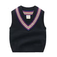 thumbnail image 4 of Luvior Toddler Baby Boys V-Neck Sleeveless Sweater Vest Soft Uniform Pullover Sweater Waistcoat Vest Fall Winter Clothes, 4 of 4