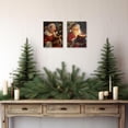 thumbnail image 4 of ZHONGYUTONG 2 Piece Christmas Canvas Wall Art Santa and Mrs Claus Pictures Santa Claus Couple Painting for Bathroom Decor Framed (11.00" x 14.00" x 2PCS), 4 of 5