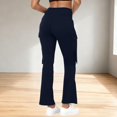 thumbnail image 6 of High Waist Flowy Wide Leg Yoga Pants, Stretchy Athletic Leisure Trousers with Pockets, Hidden Scrunch Waist, No Front Seam, CoreFlex Workout Flare Leggings, 6 of 8