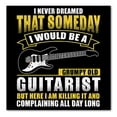 thumbnail image 1 of DistinctInk Custom Bumper Sticker - 3" x 3" Decorative Decal - Black Background - Never Dreamed I'd Be Grumpy Old Guitarist, 1 of 2