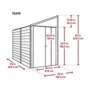 Yardsaver® 4 X 10 Ft Steel Storage Shed Pent Roof Eggshell