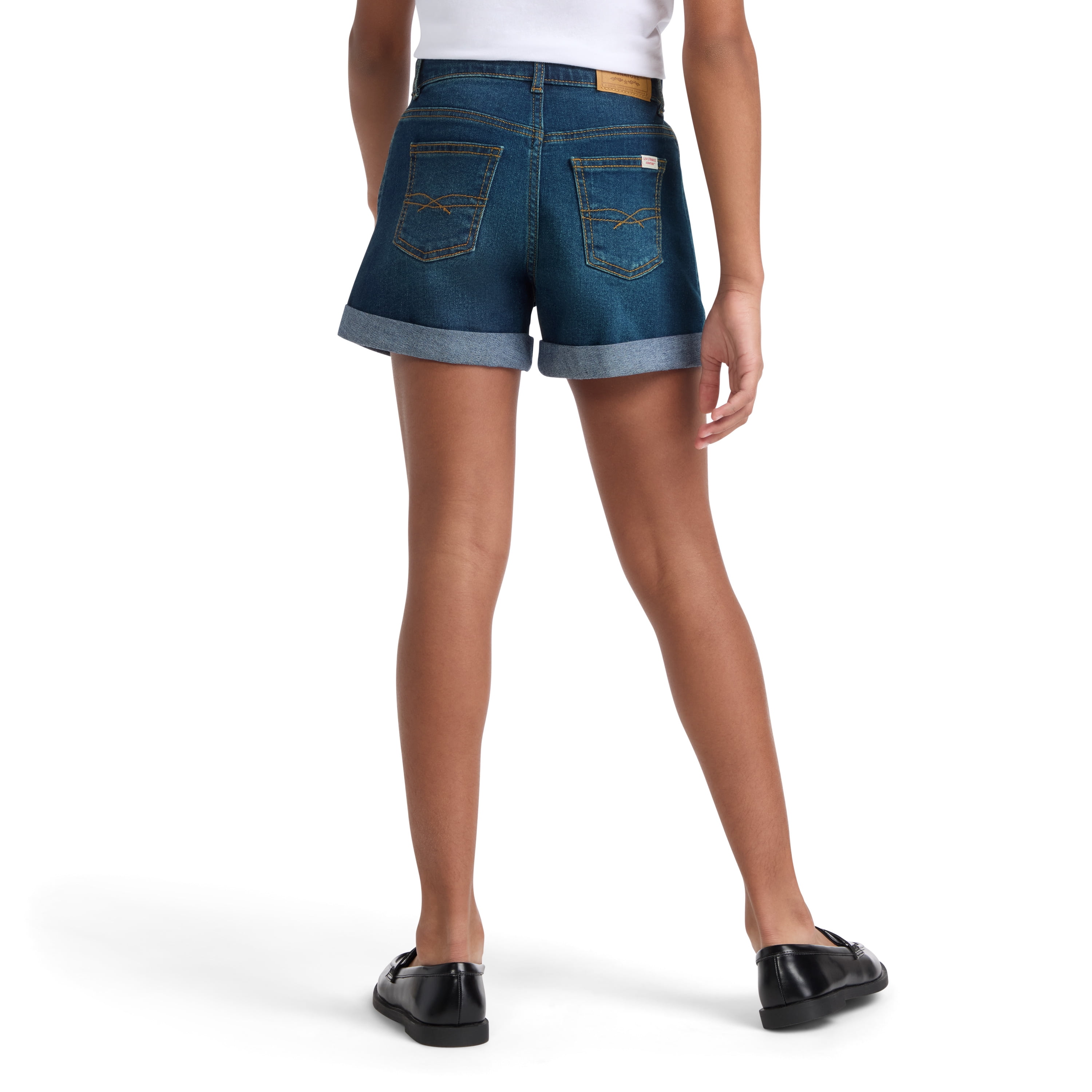Levi Strauss Signature Girls High Rise Mom Denim Shorts, Sizes 5-18
