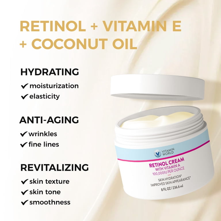 Vitamin World Retinol Cream 100,000 IU 8 oz., Gentle Retinol Night