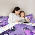 thumbnail image 5 of Manfei 3D Purple Butterfly Bedding Comforter Set, Glitter Stars Print Twin Comforter Sets, Romantic Anniversary Reversible Bedding Set, Ultra Soft Home Decor, 2pcs, 5 of 8