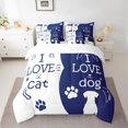 thumbnail image 3 of jejeloiu Kawaii Puppy Dogs 7-Piece Bedding Comforter Set,Pet Dog Paws King Bedding Sets,White Blue Bed Sheets For Girls Boys,Ultra Soft Home Decor Reversible, 3 of 8