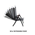 thumbnail image 3 of Heavy Duty Adjustable Reclining Black Folding Chair Outdoor Indoor Garden Pool Steel Camping Deck Backyard Chairs (4), 3 of 6