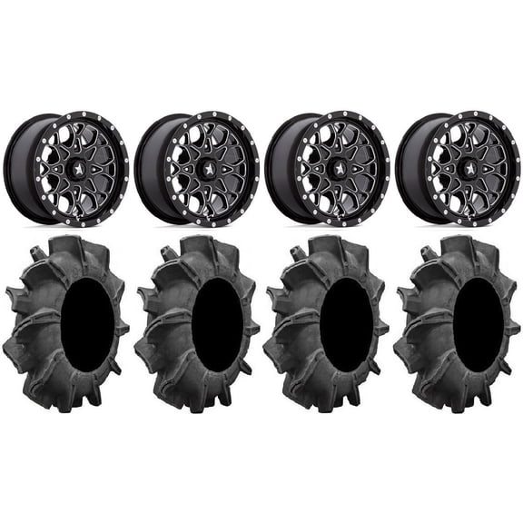 MSA Portal 14" Wheels Milled 34" Assassinator Tires Polaris RZR XP 1000 / PRO XP / Ranger XP 900/1000