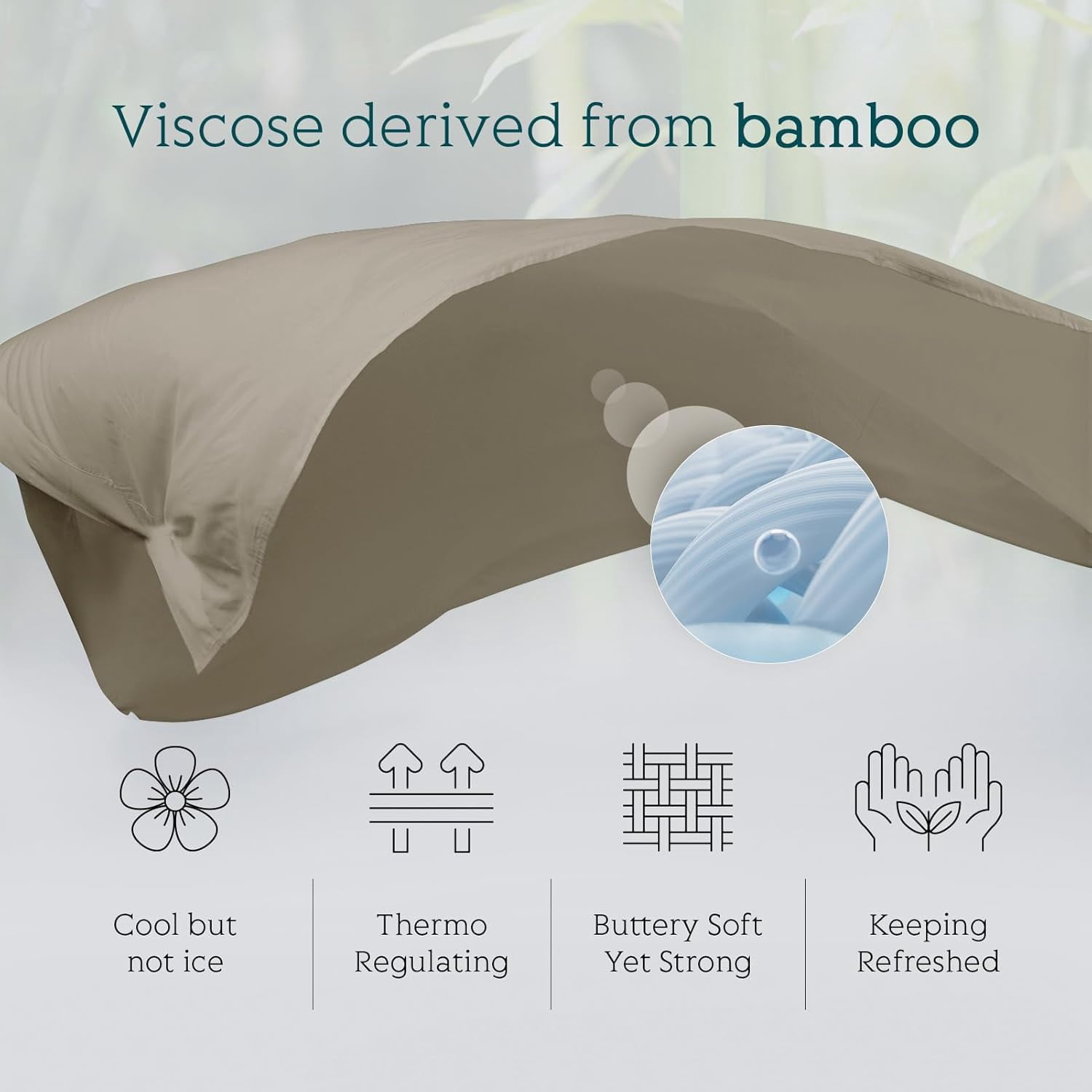 Cooling Sheets Set Queen Size, Viscose Derived from Bamboo for Hot Sleepers | Deep Pocket Up to 16 Inch | Silky Soft & Breathable Bedding - 4PC (Queen, Dark Grey)