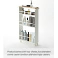 thumbnail image 6 of Yamazaki Home Rolling Storage Cart, Steel, Holds 26.4 lbs White, 6 of 7