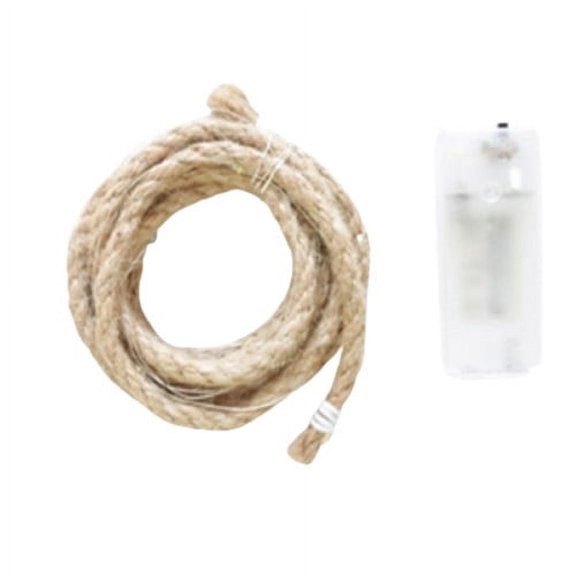 Hemp Rope Lights Outdoor 39.37 inches 20 LED Battery Operated Fairy Lights, Waterproof Garden Lights String for Tree Party Garden Yard Home Wedding Decor