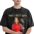 thumbnail image 2 of Men's Britneys Music Spears T-Shirt Washed Vintage Loose Short Sleeve Tee Top 150, 2 of 7