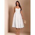 thumbnail image 3 of Elegant White Spaghetti Strap Fit & Flare Midi Dress For Party, Evening, Or Sophisticated Daywear, 3 of 7