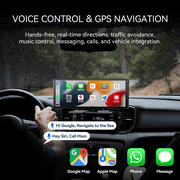 MHCABSR Portable Apple CarPlay In-Car Display, 10.26-inch Wireless Apple CarPlay and Android Car Stereo, 4K HD Dashcam