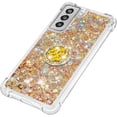 thumbnail image 6 of Samsung Galaxy S21 FE (Not S21) Case,Creativity Clear Quicksand Glitter Flowing Liquid Floating Soft TPU Case w/Stand Bling Diamond Sparkle Phone Cover for Samsung Galaxy S21 FE  Golden, 6 of 14