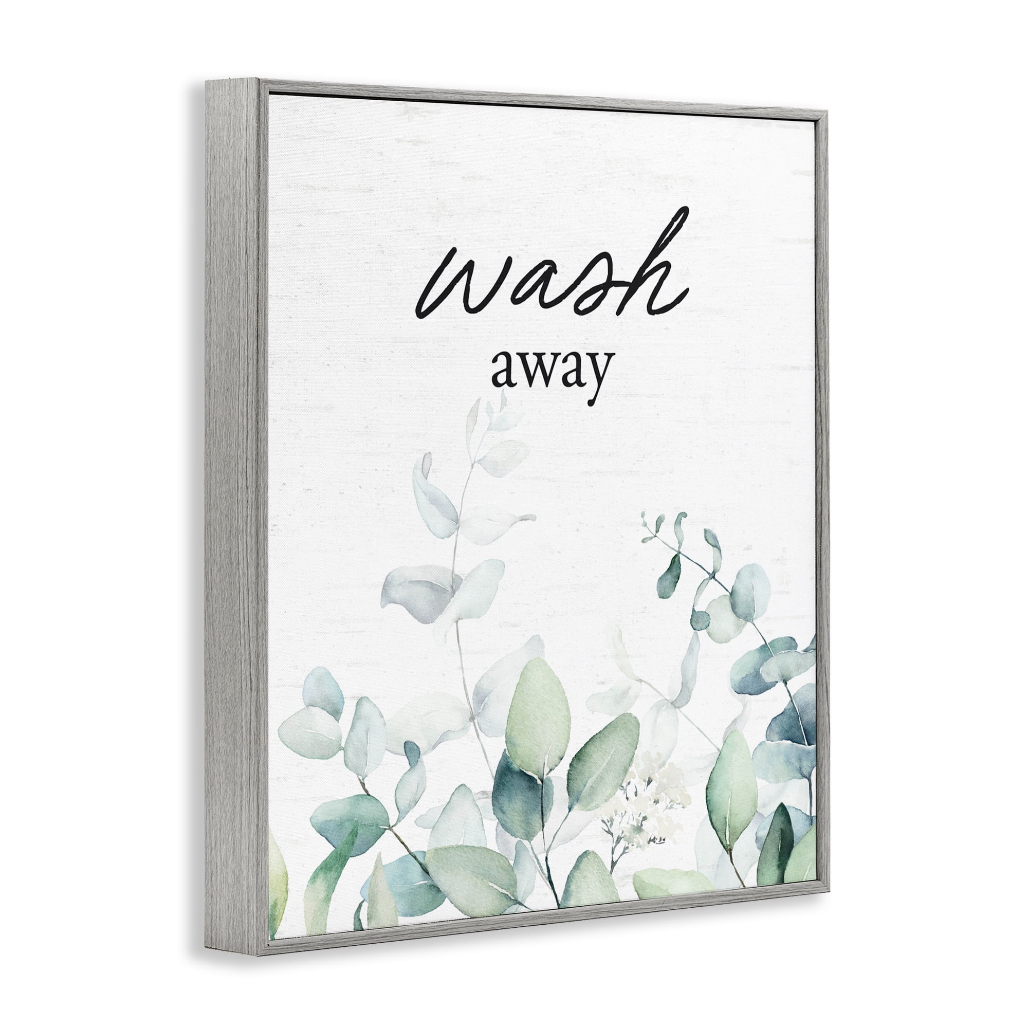 Wash Away Eucalyptus Gray Framed Giclee Art, design by Lettered and Lined