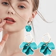 thumbnail image 3 of TNOBHG Elegant Rose Petal Dangle Earrings 1 Pair Rose Petal Drop Earrings Long Style Exaggerated Dangle Earrings Bright Color Jewelry Accessories Bohemian, 3 of 8