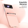 thumbnail image 5 of MonsDirect for 6.7 inch Samsung Galaxy Z Flip 3 5G 2021 Case with A Capacitance Pen, Two Hinge Protection Hard PC Back Anti-Drop Shockproof Full Coverage with S Pen Holder for Galaxy Z Flip 3, Pink, 5 of 7