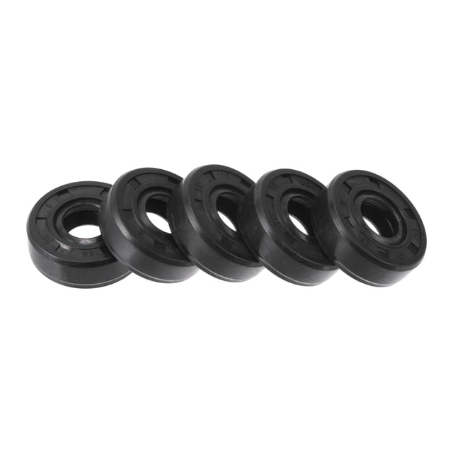 Sello de aceite universal TC de doble labio con resorte de acero Unique Bargains 10x25x8mm alta presión caucho NBR negro 5 Pcs