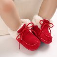 thumbnail image 2 of Newborn Baby Warm Winter Snow Boots Non Skid Soft Crib Shoes，Red，M, 2 of 5