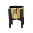 thumbnail image 1 of Benzara BM162438 Well-Designed Ceramic Planter on Stand, Gold, 1 of 1