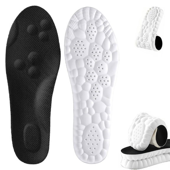 Insoles for Men and Women, Cloud Insoles with Arch Support, 4D Memory Foam Insole, Breathable and Comfortable Shoe Inserts, Trim to Fit All Shoe Types