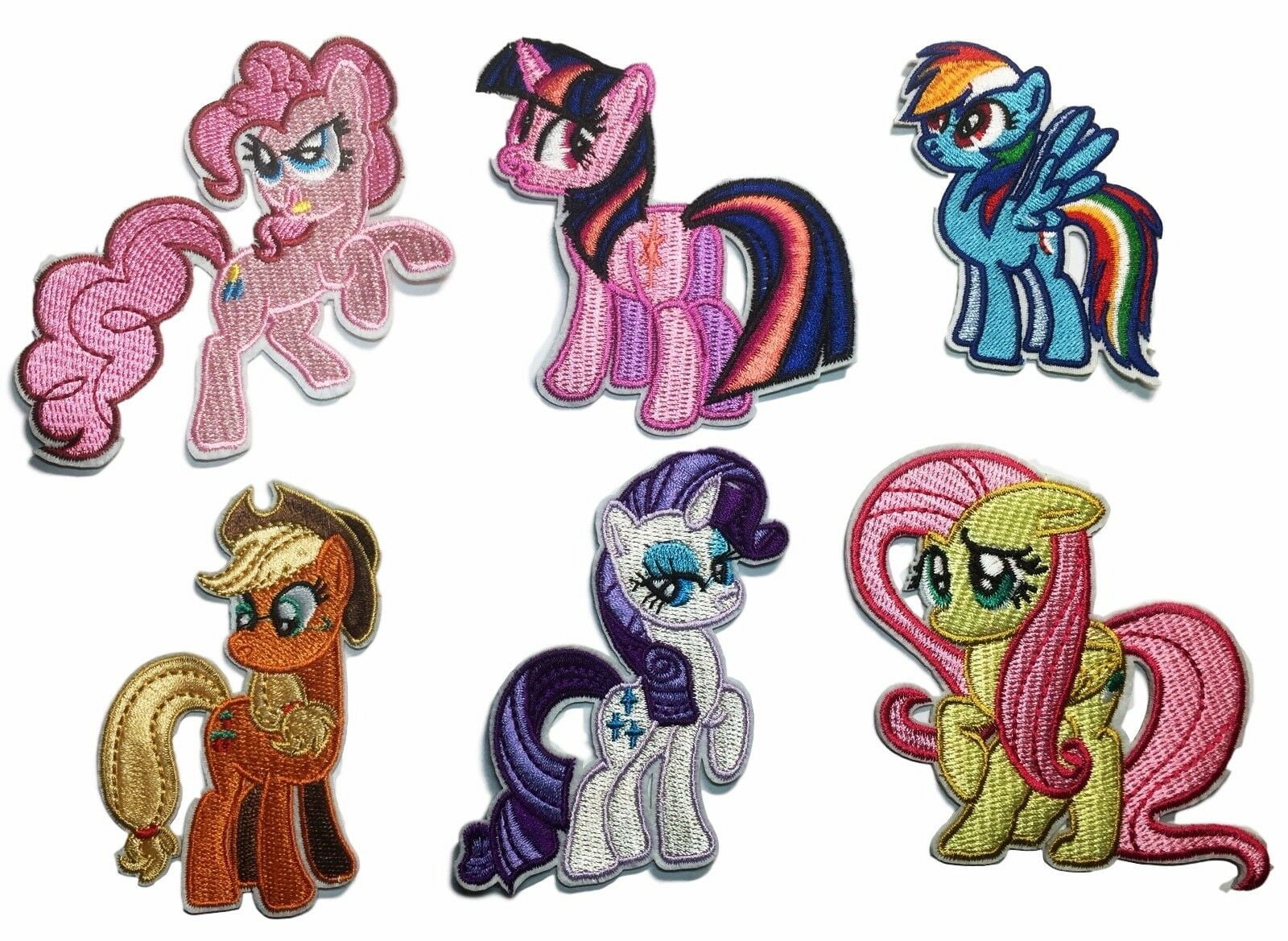 My Little Pony Dash & Friends Ponies Embroidered Iron On Patch Set of 6 Patches 
