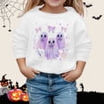 thumbnail image 2 of XIYON Big Girl Sweatshirt Halloween Cute Print Long Sleeve Crew Neck Sweatshirt Kids Soft Pullovers Top Clothes For Girls Hallowmas‌ 8-9 Years, 2 of 4