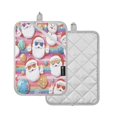 thumbnail image 2 of 2 Pack Pot Holders for Kitchen Heat Resistant Hot Pads Sets for Cooking Baking Cartoon-style Santa Claus, 2 of 7