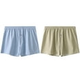 thumbnail image 1 of StSilkitty 2 Pack Men's Striped Boxers Underwear Low Rise Elastic Cotton Briefs Loose Breathable Button Underpants, 1 of 5