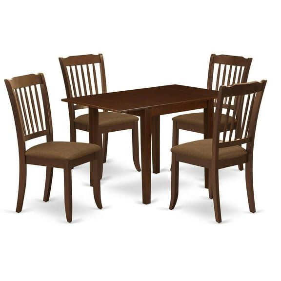 East West Furniture Dining Room Set Mahogany, NDDA5-MAH-C