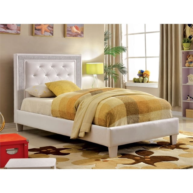 Bowery Hill Lit Plate-Forme en Simili Cuir Touffeté