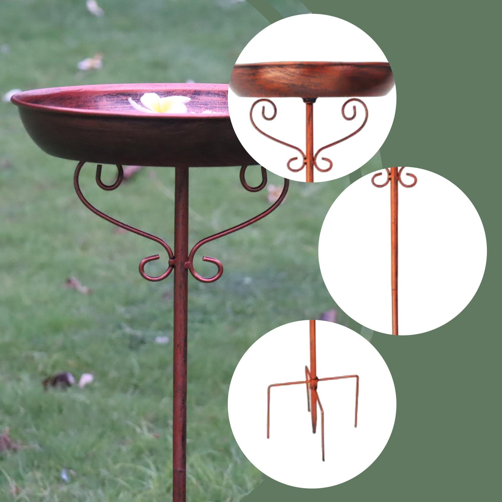 CarpNettore Bird Bath Bowl Gift Decorative Tray Heavy Duty Metal for Porch Backyard Lawn