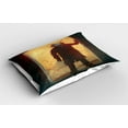 thumbnail image 2 of Ambesonne Fantasy Pillow Sham, Rabbit Acrylic Print, 26" X 20", Yellow and Black, 2 of 2
